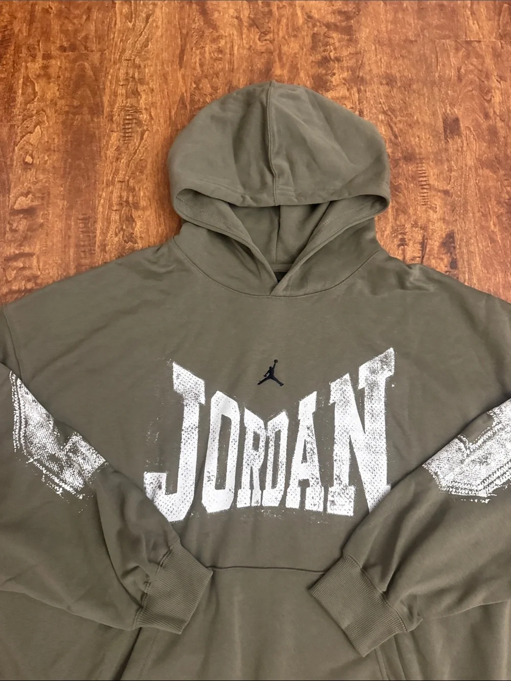 Jordan Olive Green Graphic Pullover Hoodie